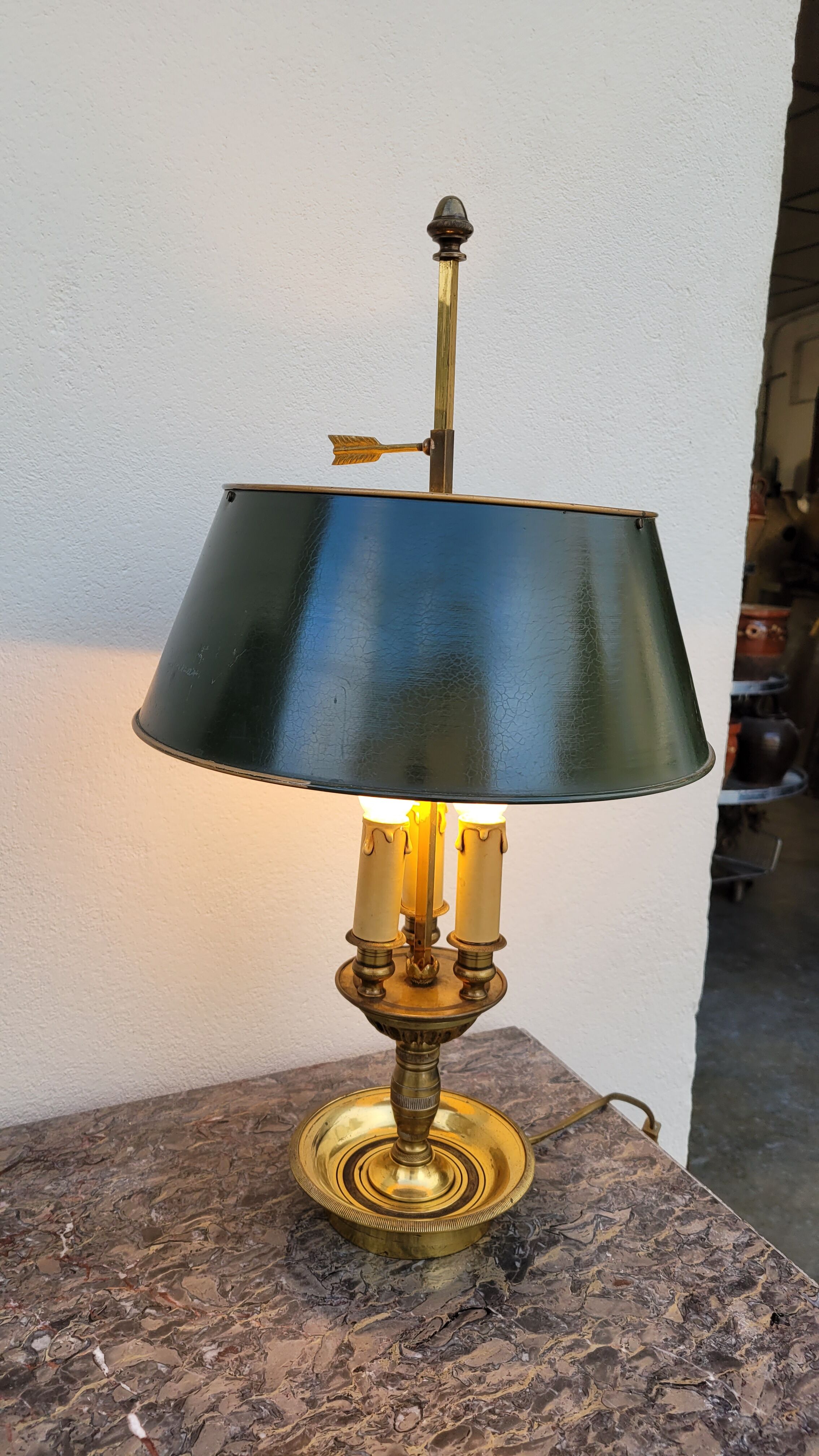 Lampe bouillotte style empire en bronze