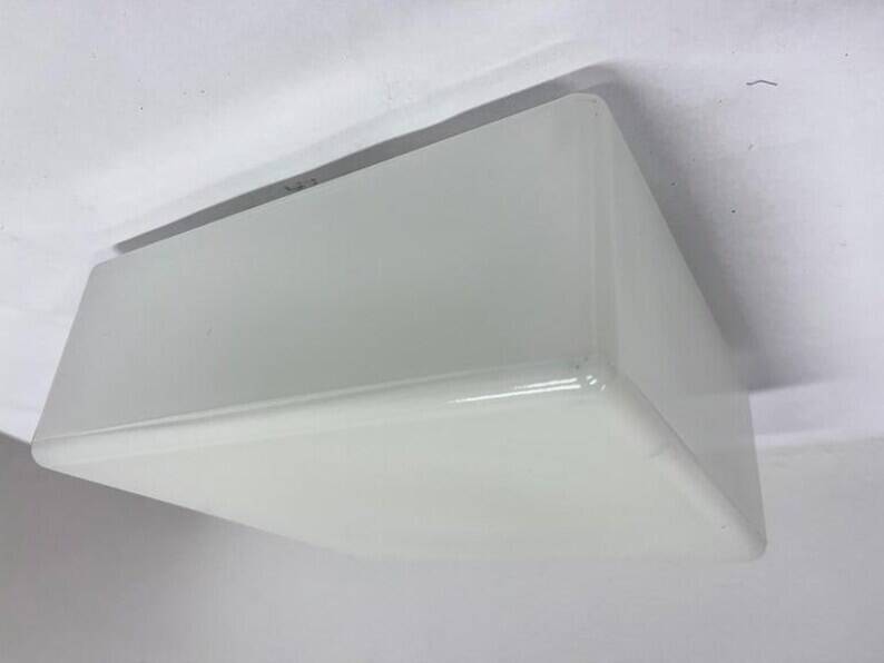 Mid-Century Milk Glass Flush Mount or Wall Light, Czechoslovakia