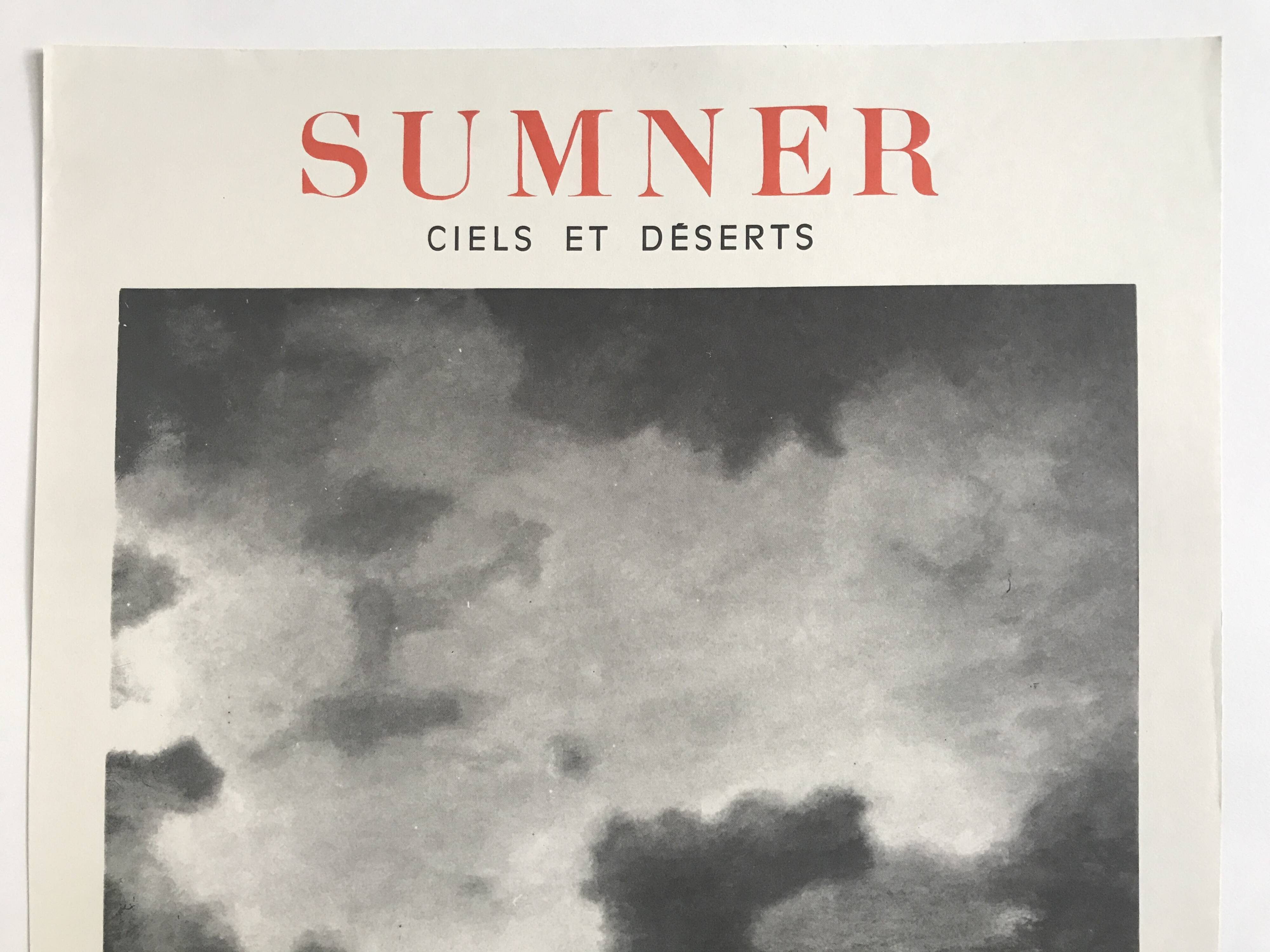 Maud sumner “skies and deserts” / galerie jacques massol, 1975. original poster