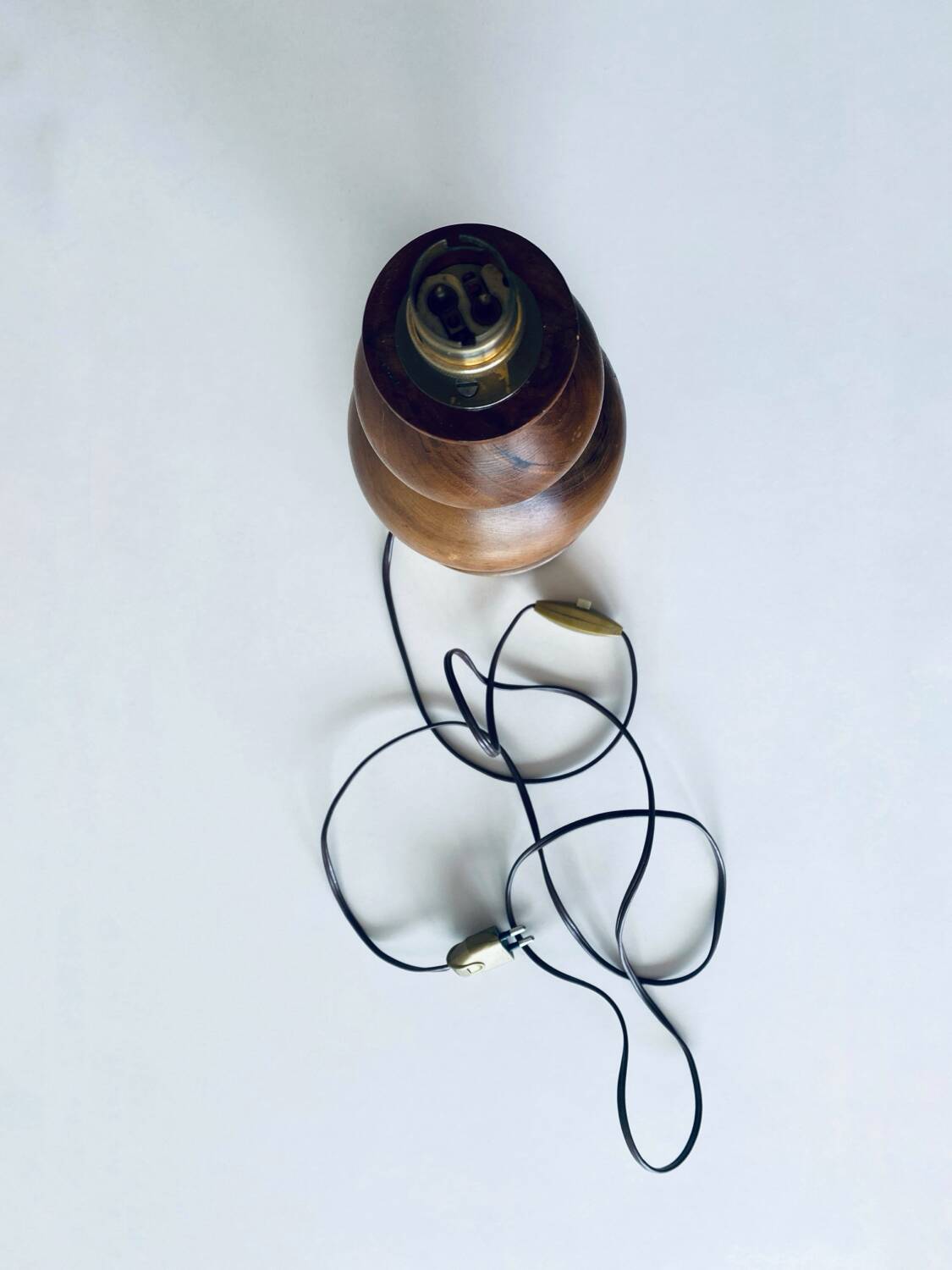 Turned wooden lamp base