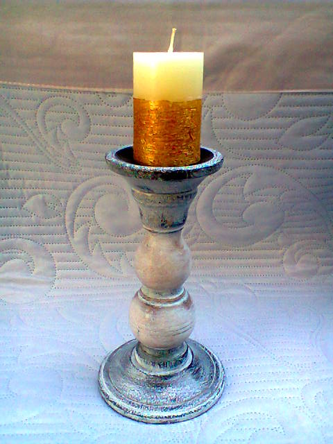 Wooden candlestick