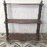 19th-century turned wooden wall shelf in Napoleon III style.