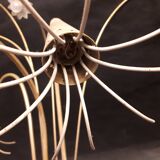 Pair sconces metal dore décor stars Lunel vintage 1950