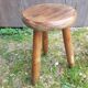 Old vintage wooden tripod milking stool