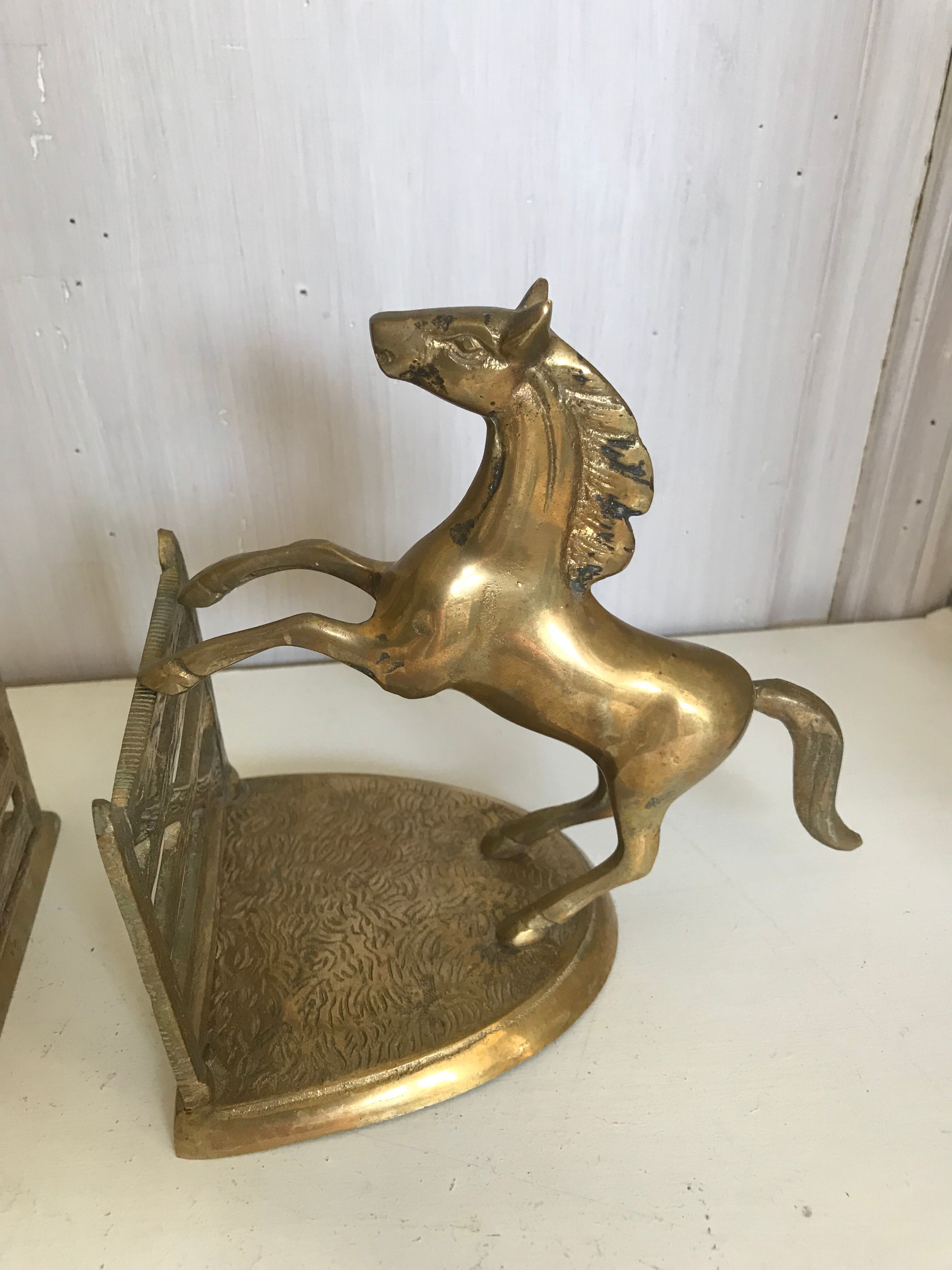 Pair of vintage brass bookbands