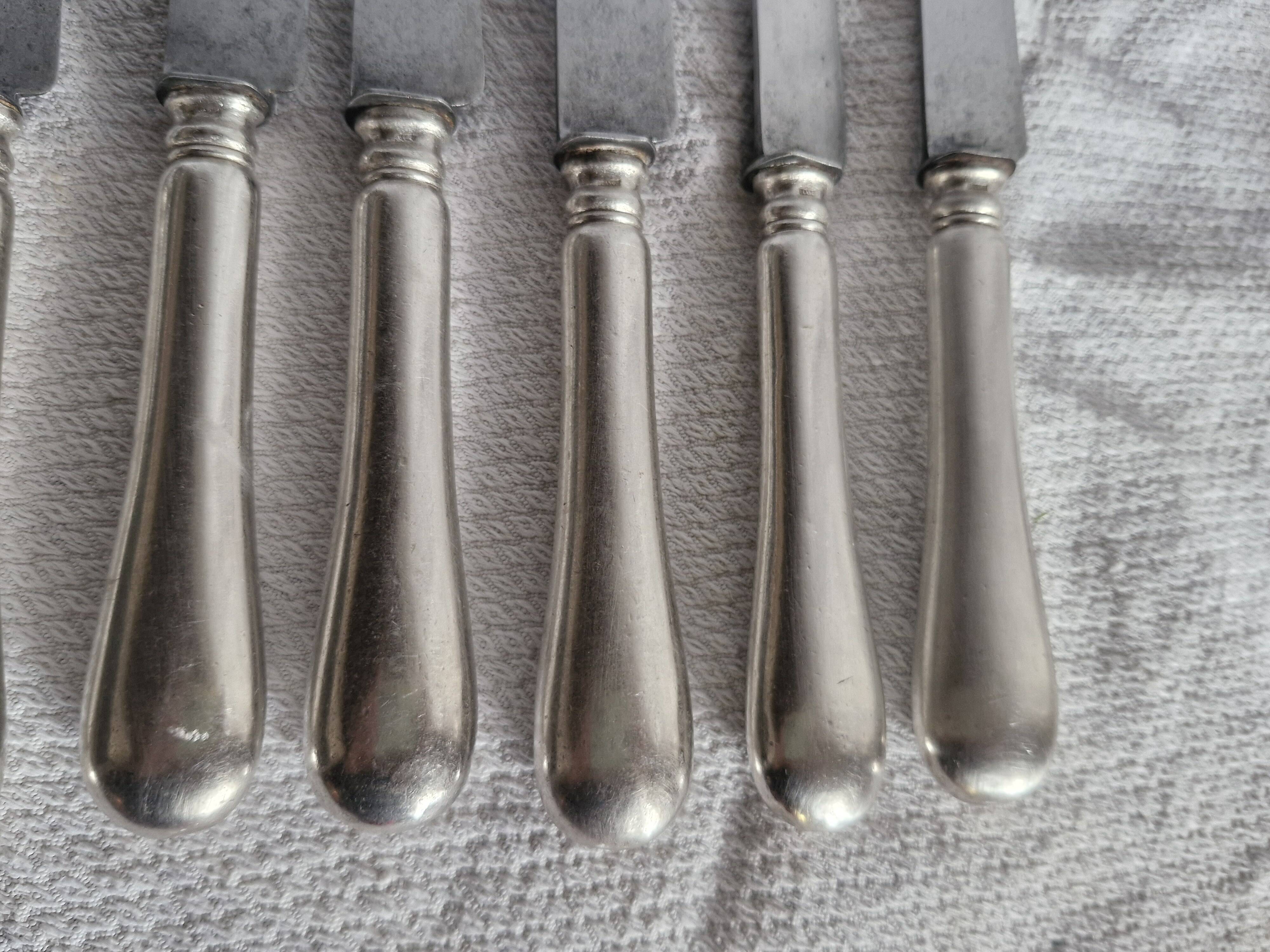 12 antique knives - Silversmith A Frenais Paris - 6 large & 6 small