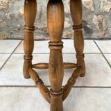 Tripod stool in turned wood