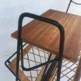 Wrought iron and rattan magazine holder