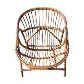 Fauteuil rotin vintage epoque années 1950/60
