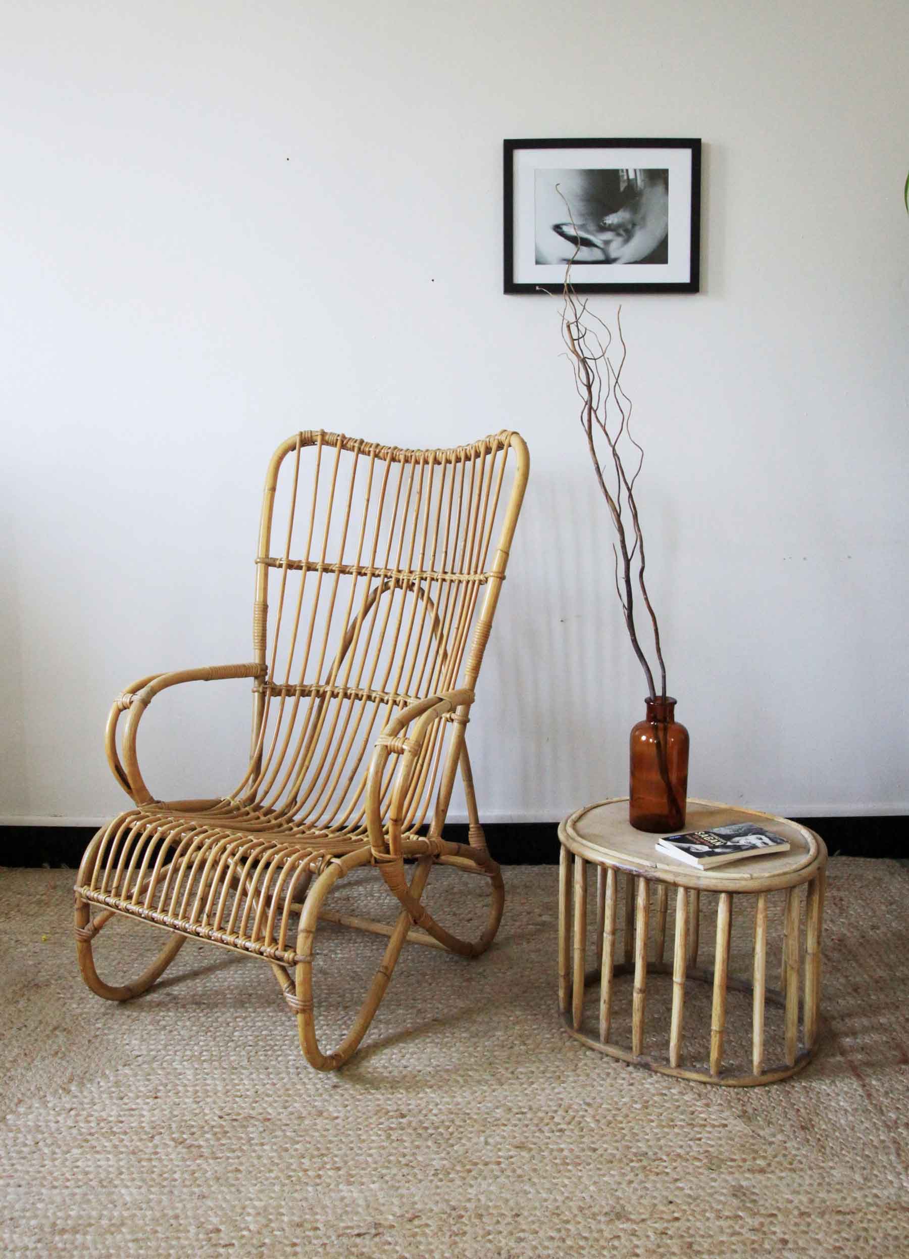Vintage rattan armchair