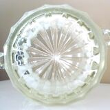 Champagne bucket, Art Deco style and period, thick, molded, frosted crystal