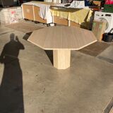 Travertin dining table octagonal