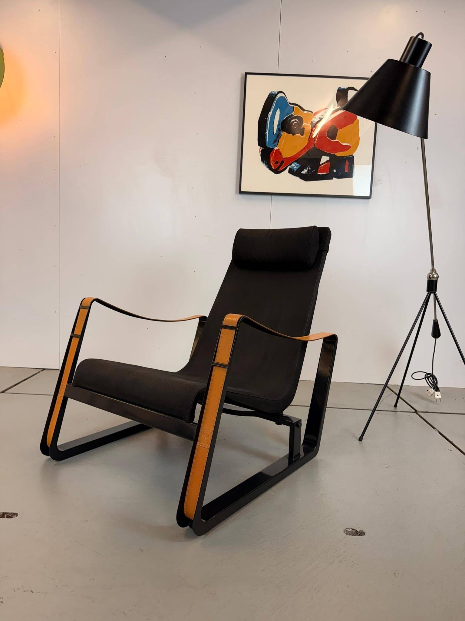 Leather and Steel Lounge Chair "Cité" by Jean Prouvé for Vitra, 2002