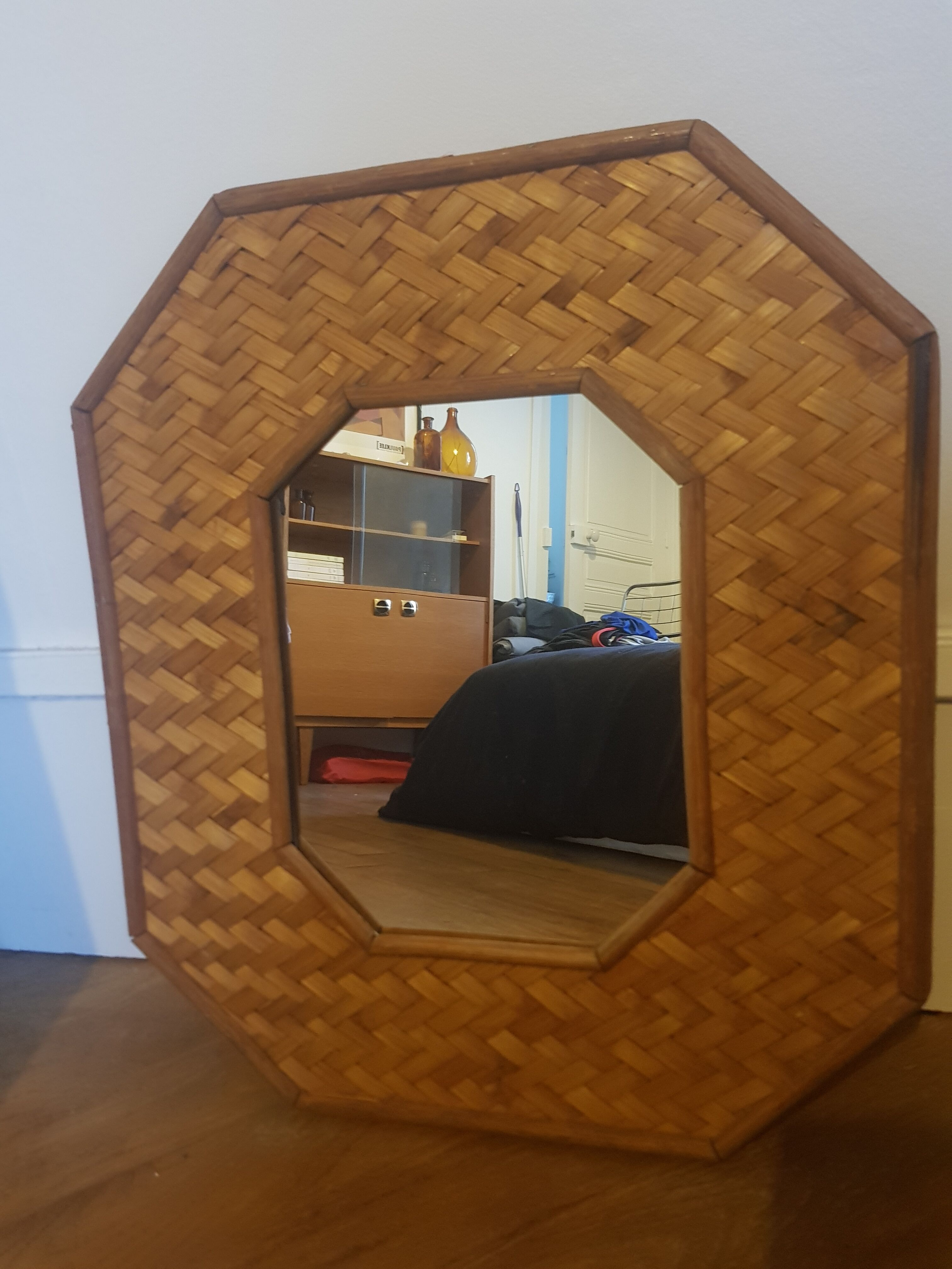 Rattan mirror