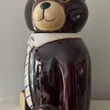 Vintage ceramic glazed bear biscuit jar