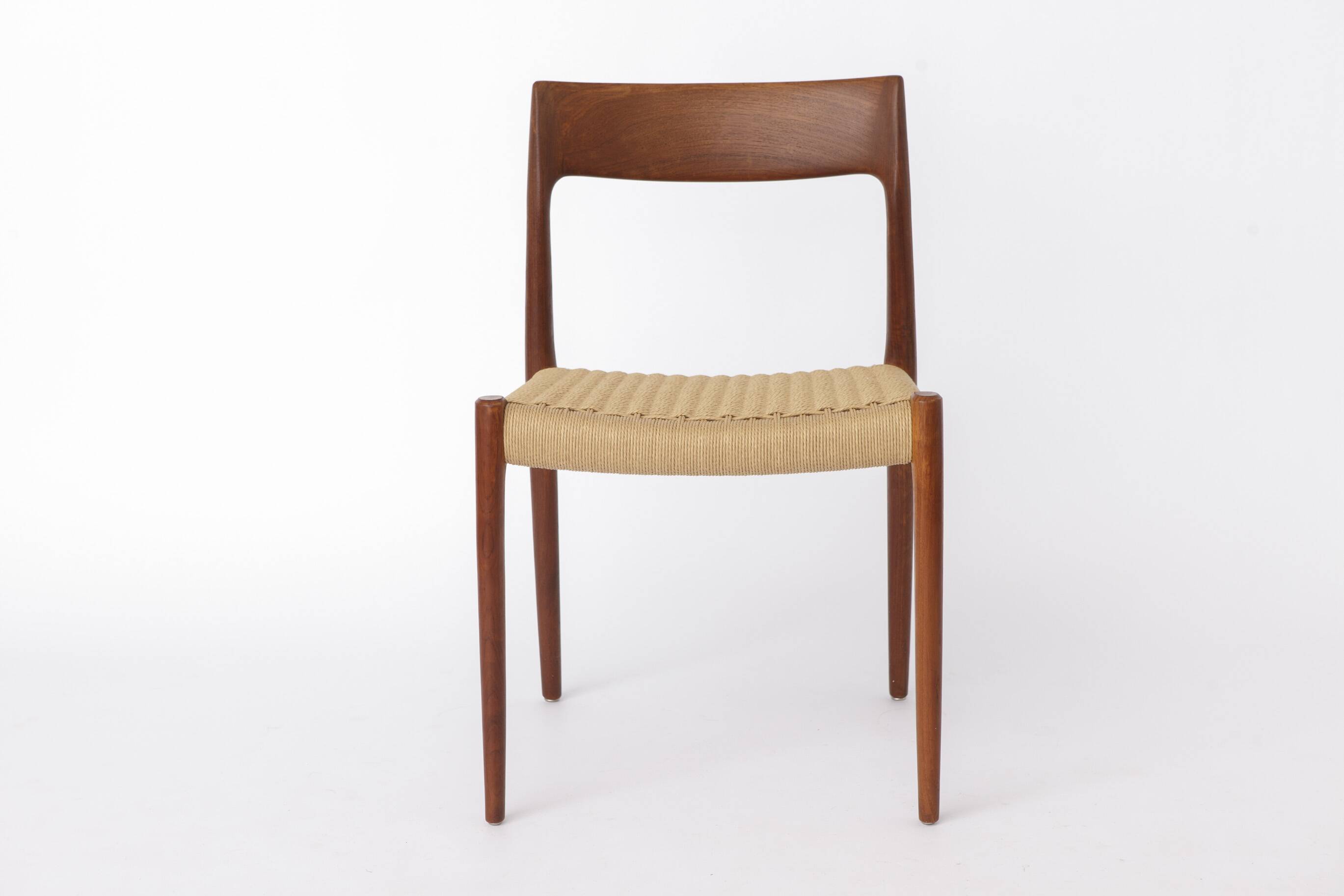 Niels Otto Møller Model 77 Chair – 1960s Teak & Danish Cord