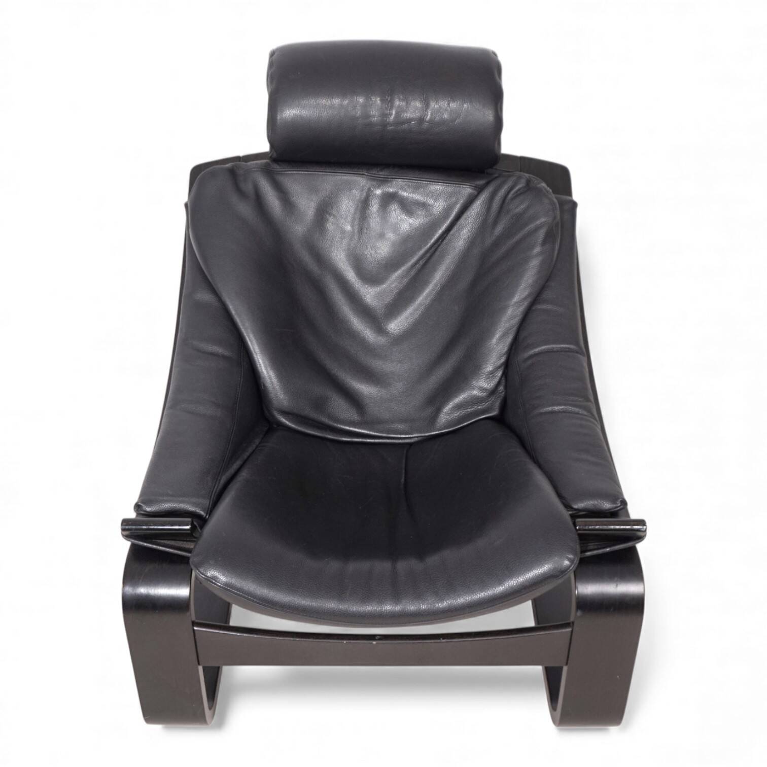 Nelo Kroken leather lounge chair by Åke Fribytter, 1970