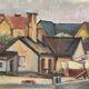 Original Swedish Oil on Panel – “Village and Harbour” by G. Fogler – Signed – Vintage & Framed – 49 × 39 cm (19.2" × 15.3")