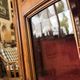 Vitrine d’angle ancienne Napoléon III en marqueterie et marbre - XIXe
