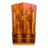 Art decó vintage Brocante burr walnut compactum wardrobe 1920-1930
