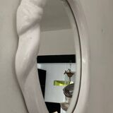 Vintage glazed ceramic mirror from the 70s