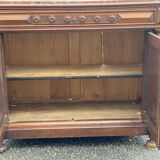 Henri II two-door sideboard in solid wood and marble