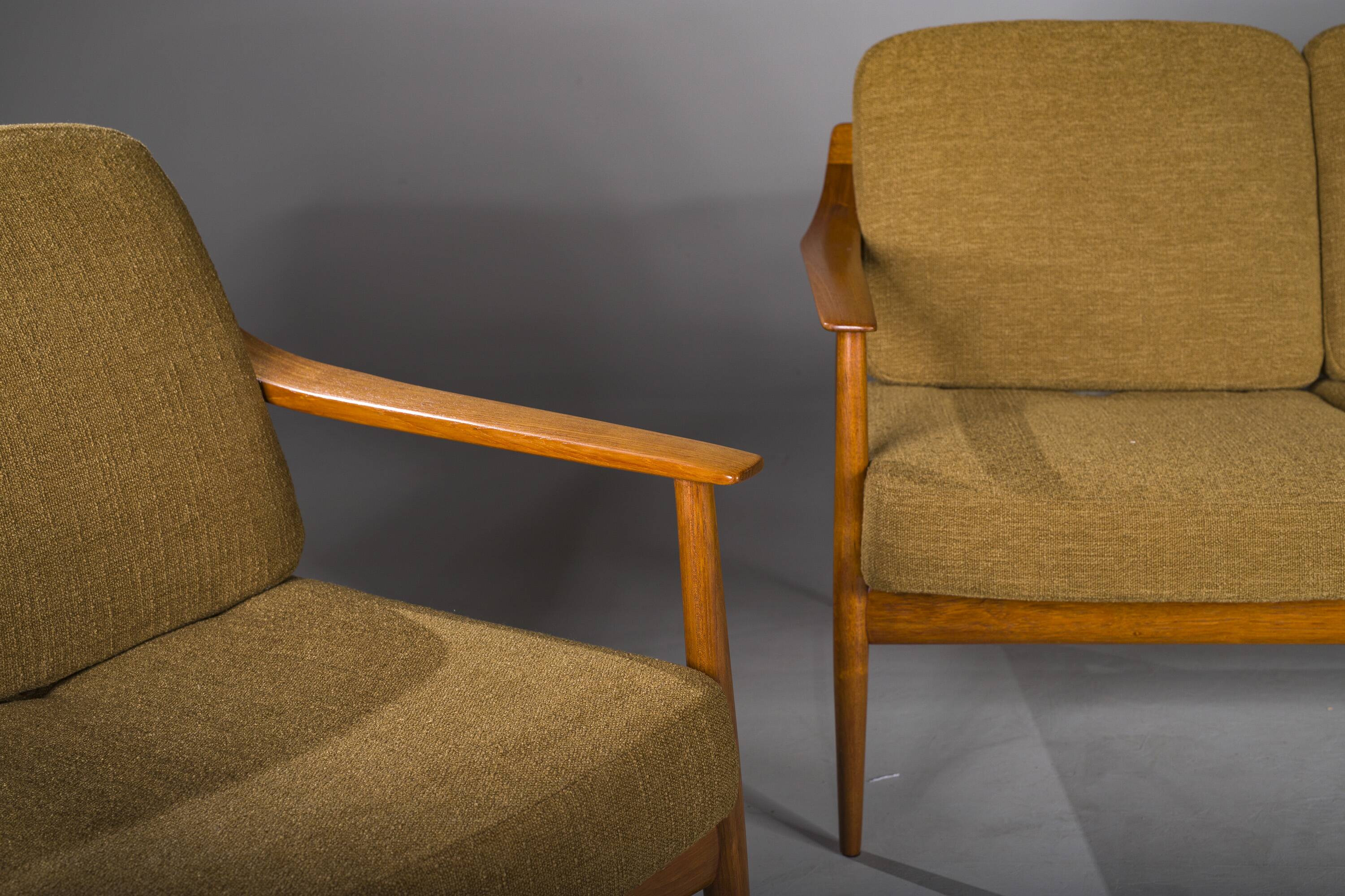 Mid-Century Lounge Chairs and 3-Seater Sofa by Walter Knoll Antimott, 1960
