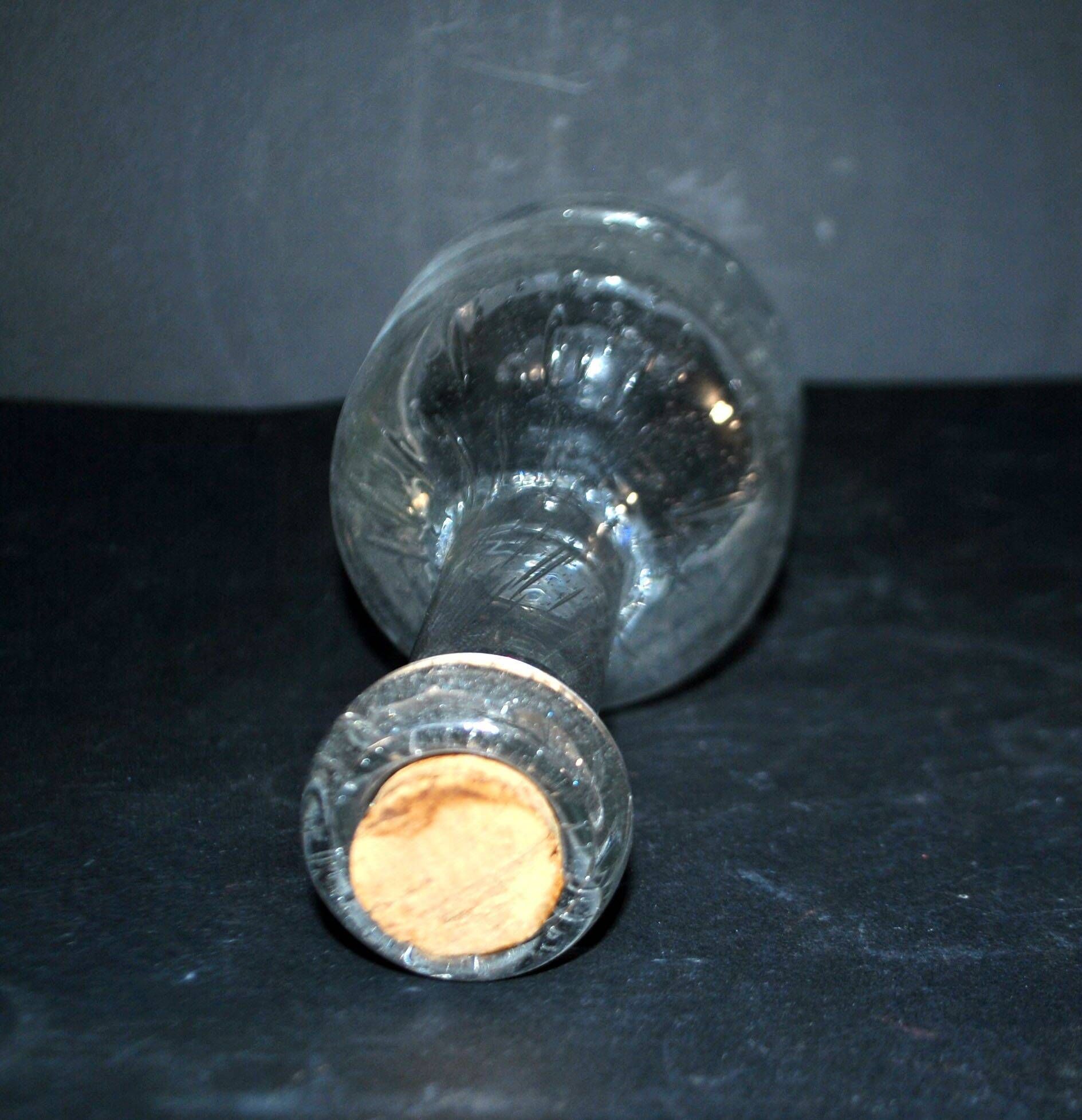 Vintage glass bubble carafe bottle from Biot H24cm