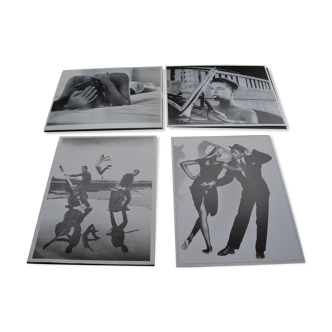 Lot of 4 photos from the 1960s, 1970s, 1980s of Tushita editions of artists (Armstrong Roberts, Cyril Bernard, Housk Randall)