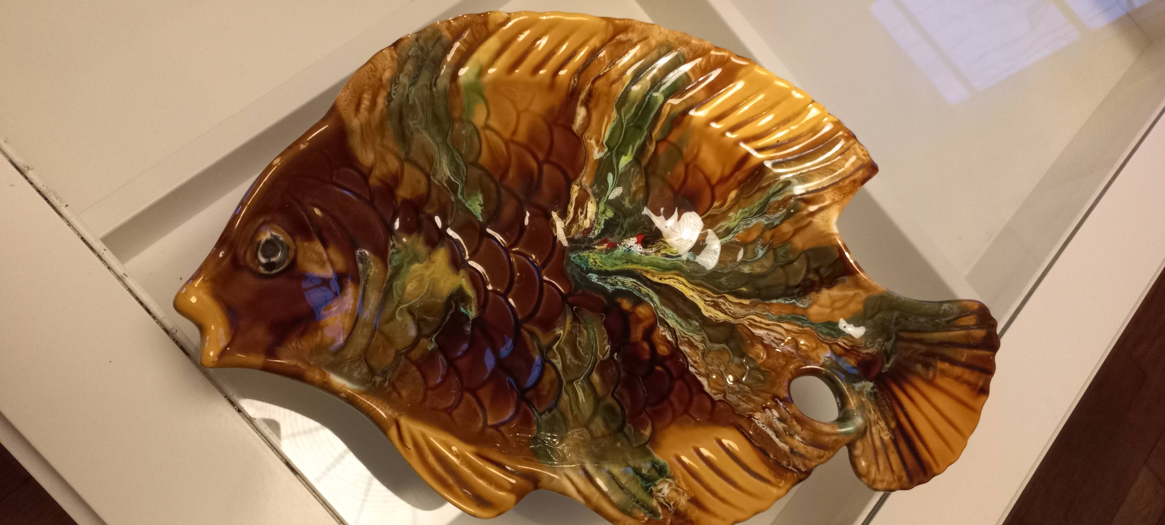 Plat "poisson" Vallauris 40 cm x 25 cm