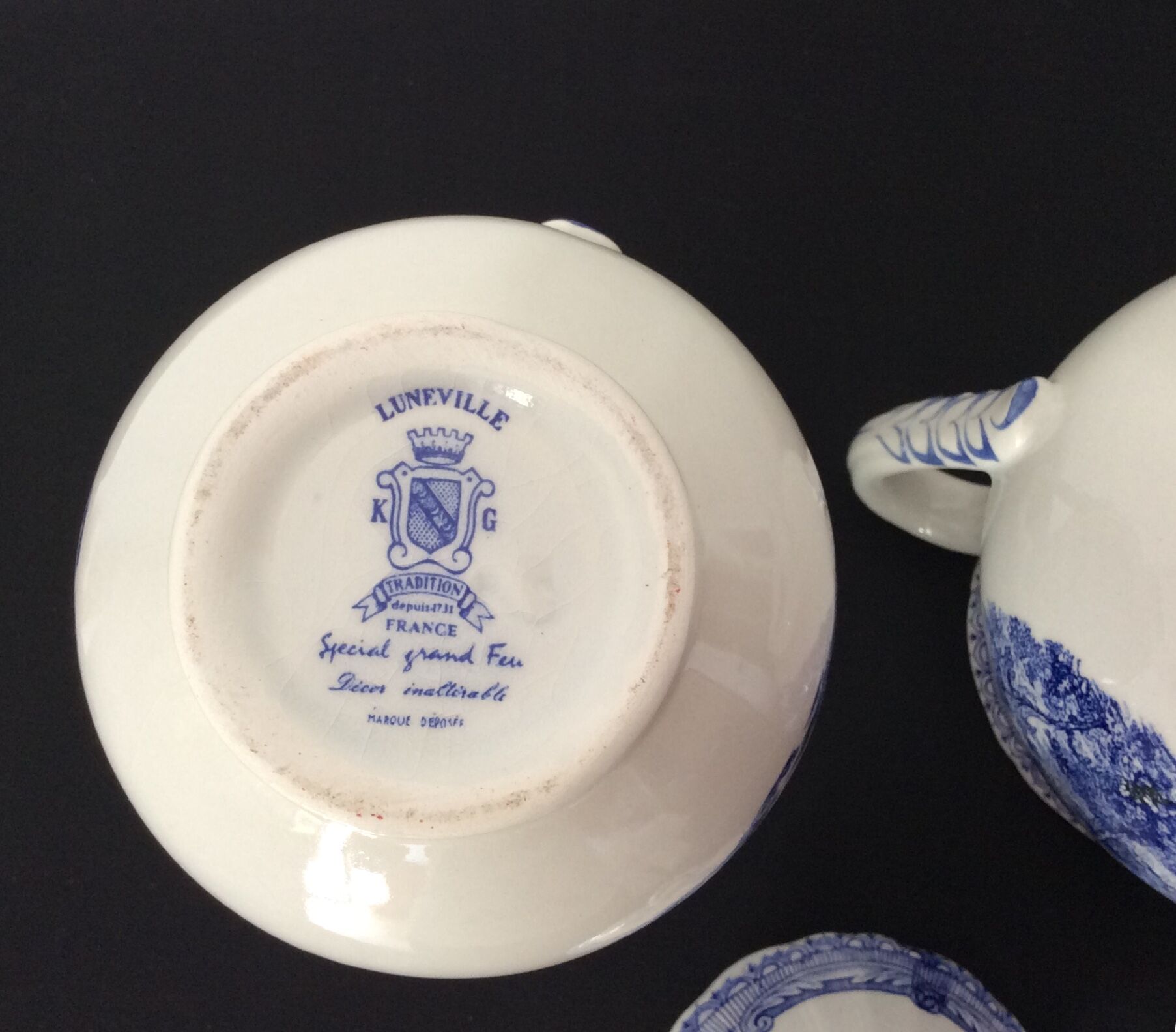 Milk pot and sugar maker KG LUNEVILLE "Tradition" Special Grand Feu (lack coffee maker)