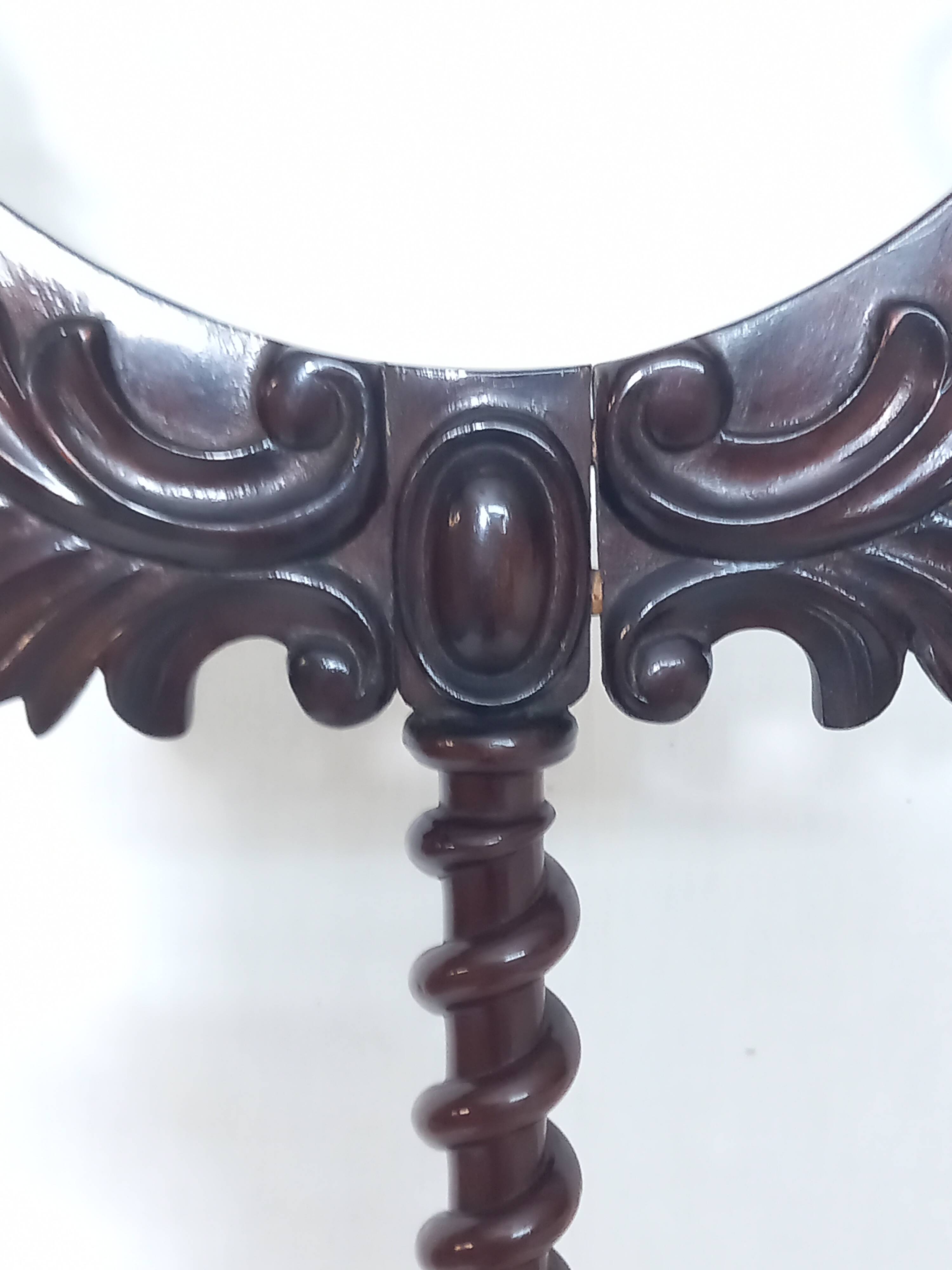 Floor candelabra in wrought iron and turned wood