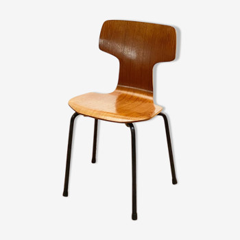 Mid century teak chair for kids, model 3123 by Arne Jacobsen for Fritz Hansen