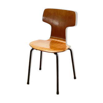 Mid century teak chair for kids, model 3123 by Arne Jacobsen for Fritz Hansen