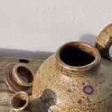 Breton stoneware teapot / vintage glazed ceramic pottery