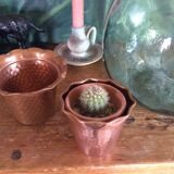 Set de 2 cache pots en cuivre