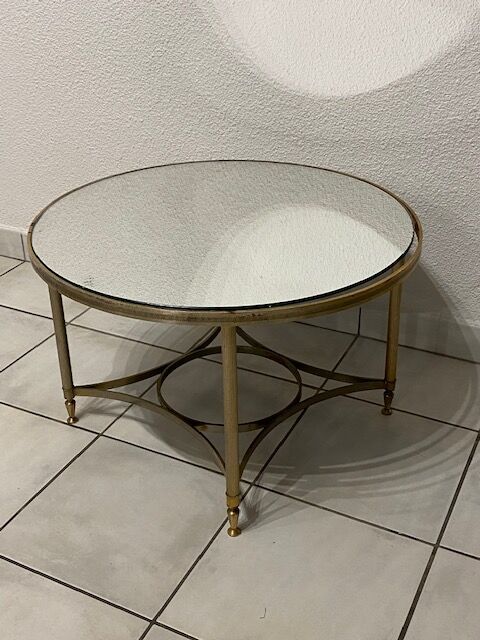 Round coffee table vintage mirror