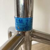 Vintage tripod stool in skai & chrome adjustable in height