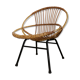 Rattan shell chair and metal feet
