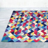1980s Gorgeous Woolen Rug by Ottavio Missoni called "Pyramid. Limited edition