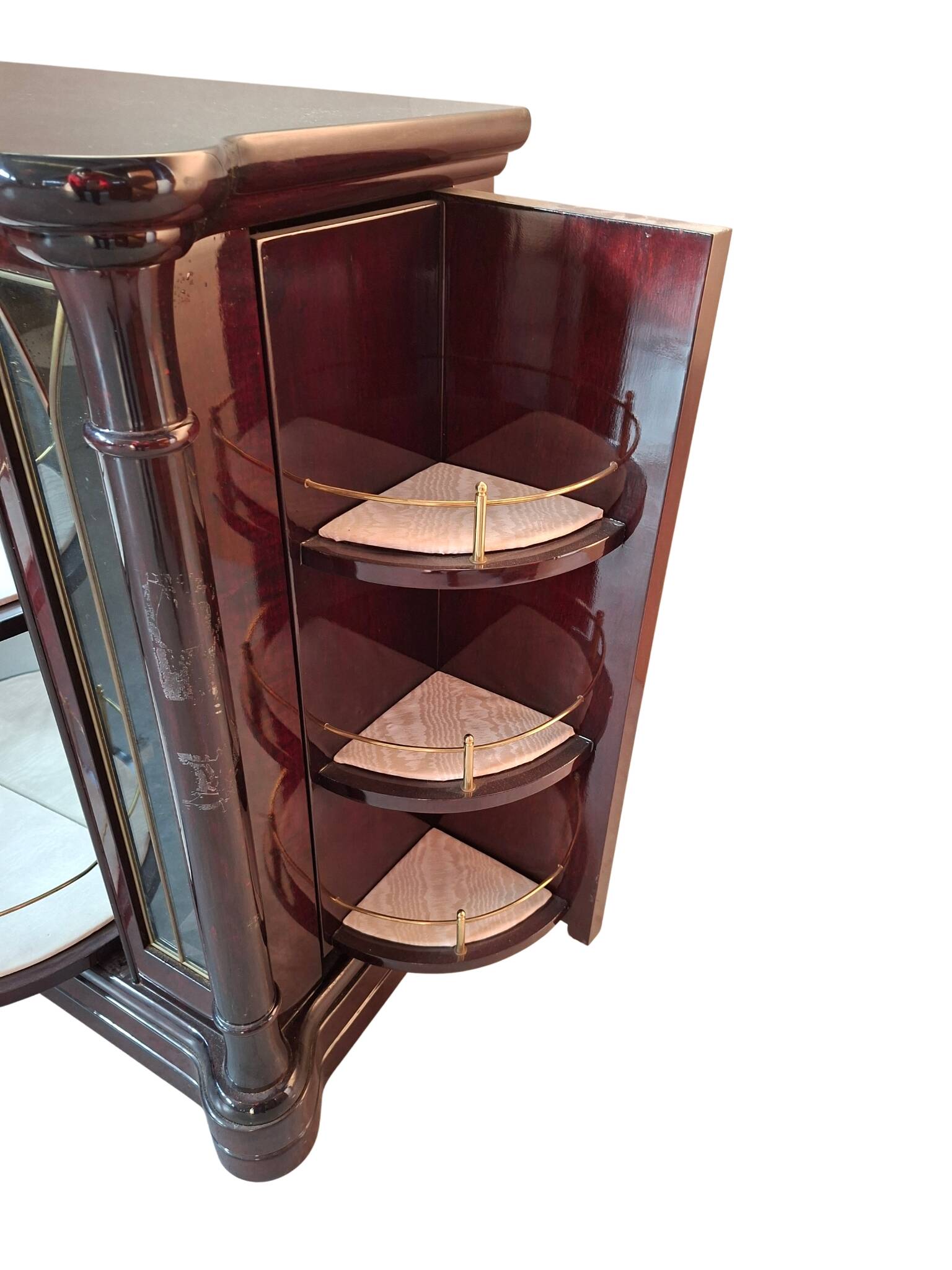 Raro Mobile Bar Girevole in Radica di Mogano "MASTRO CAPPELLINI" anni '70