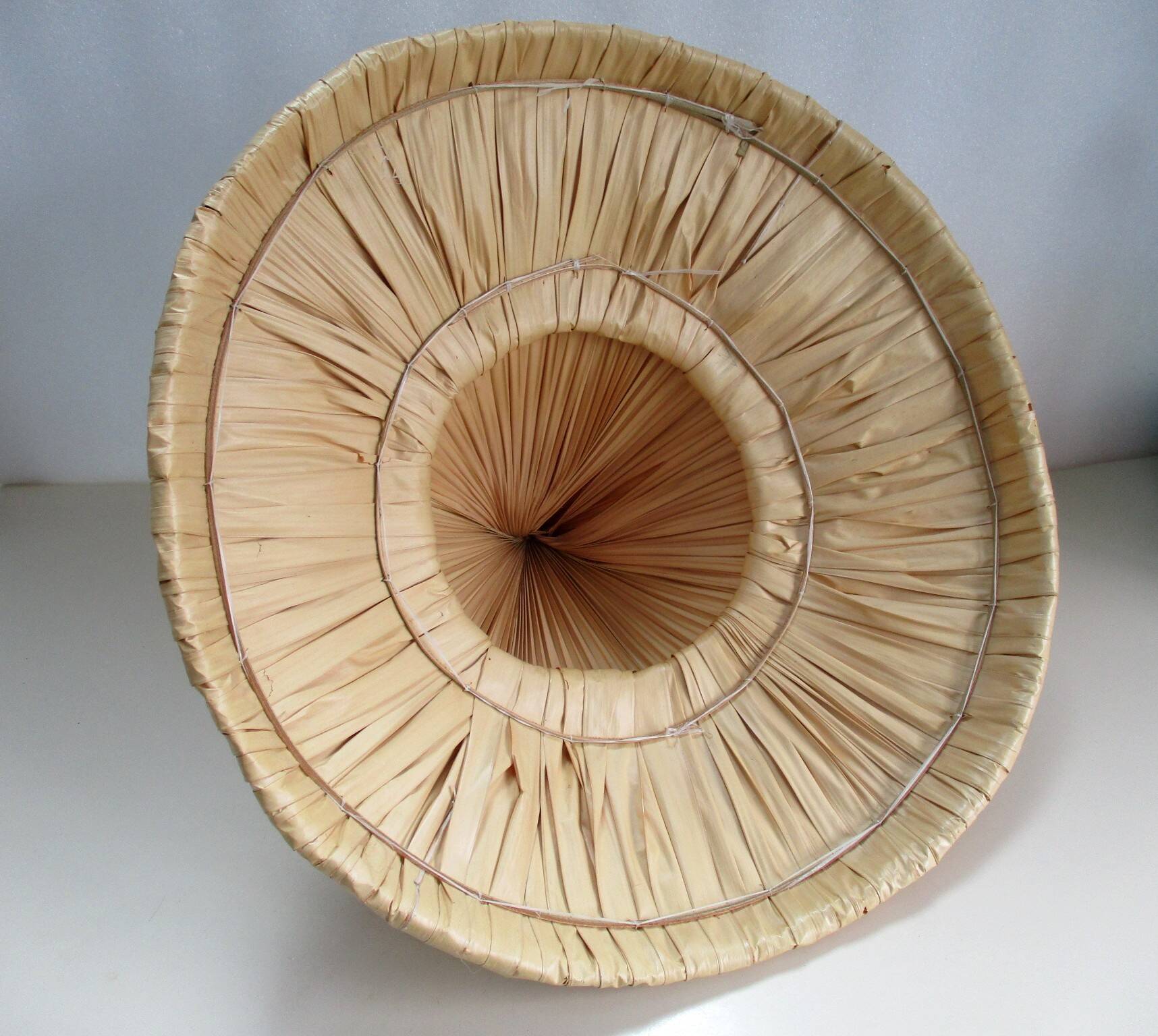 Asian rattan and plant fiber hat - vintage