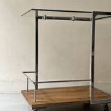 Vintage bar trolley in chrome steel and glass by Howard Miller circa 1970