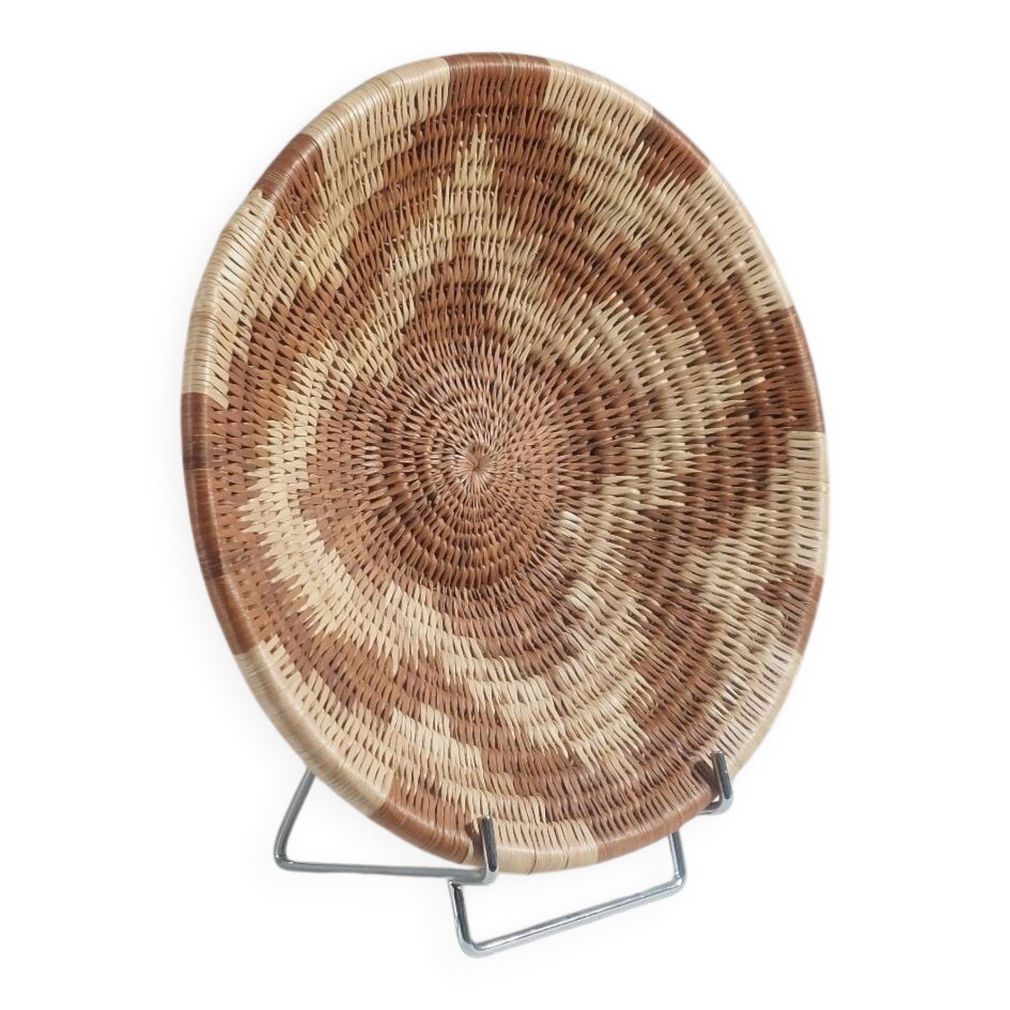 Vintage african hand woven tribal decor basket or waill plate