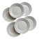 6 vintage dessert plates in white earthenware – blue fleur-de-lis decoration