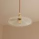Hanging lamp opaline undulating old lampshade white glass