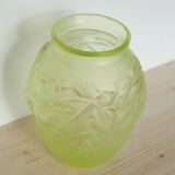 Vase art nouveau green vegetable motif