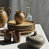 Set of 6 stoneware dessert plates