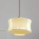 Mid-Century Italian Brass and Green Glass Pendant Lamp