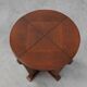 Art Deco Oak Side Table with Sculptural Base and Geometric Top, Belgium ca.